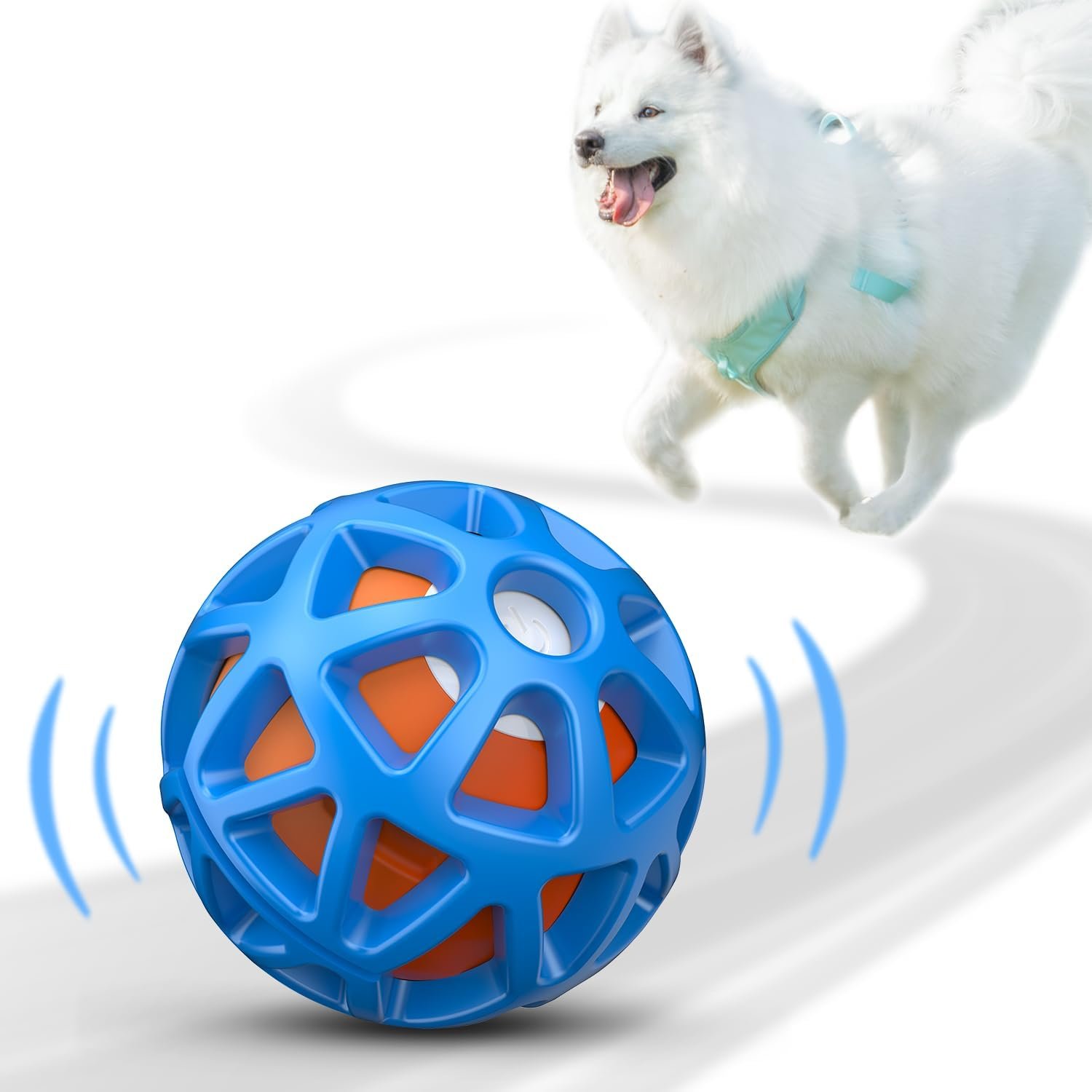Interactive Dog Toys – Durable Automatic Bouncing & Vibrating Interactive Dog Ball for Smart Play, Motion-Activated Moving Dog Toy for Small/Medium/Large Dogs,USB Rechargeable (Orange)