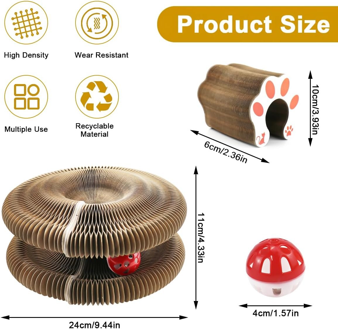 Magic Organ Cat Flexible Scratcher Board Changeable Accordion Shape Toy Ultimate Interactive Mental & Physical Exercise for Indoor Cats - Image 2