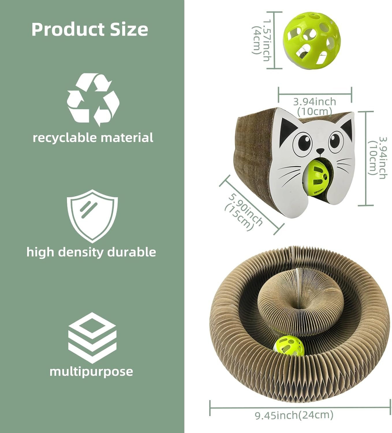 Interactive Scratching Board for Playful Kitties Magic Accordion Cat Scratching Post, Fun Cat Toys for Indoor Cats 1Pack - Image 2